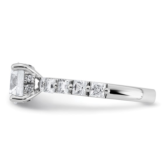 14k White Gold 2 1/2 carat Lab Grown Diamond VS+ F+ Round Complete Engagement Ring