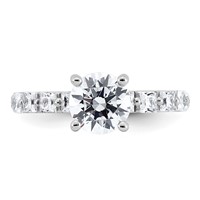 14K White Gold 2.50 Carat Certified Lab Grown Diamond VS+ F+ Round Complete Engagement Ring view 4