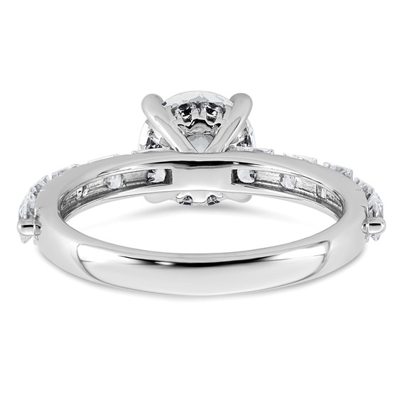 14k White Gold 2 1/2 carat Certified Lab Grown Diamond VS+ F+ Round Complete Engagement Ring