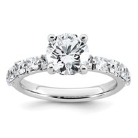 14K White Gold 2.50 Carat Certified Lab Grown Diamond VS+ F+ Round Complete Engagement Ring view 1