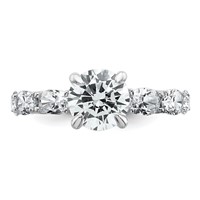 14K White Gold 3.75 Lab Grown Diamond VS+ F+ Round Complete Engagement Ring view 4