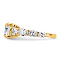 14K Yellow Gold 3.75 Lab Grown Diamond VS+ F+ Round Complete Engagement Ring view 3