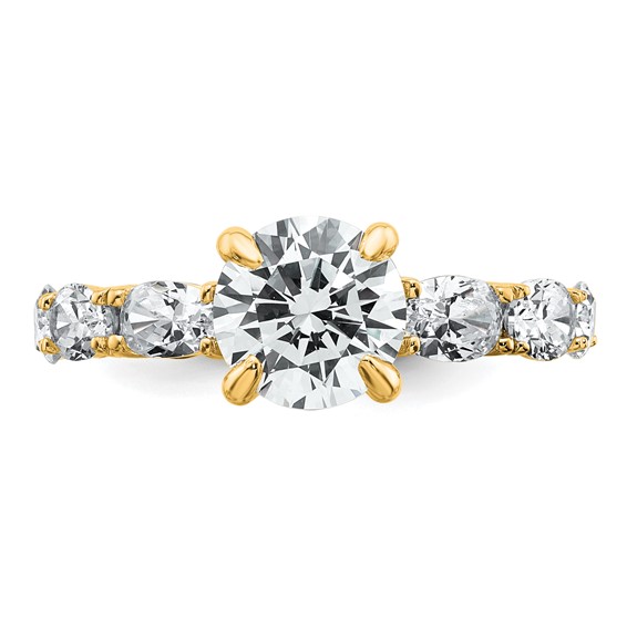 14k 3 3/4 Lab Grown Diamond VS+ F+ Round Complete Engagement Ring