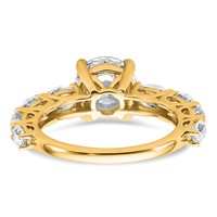 14K Yellow Gold 3.75 Lab Grown Diamond VS+ F+ Round Complete Engagement Ring view 5