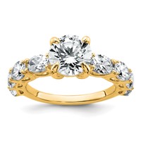 14K Yellow Gold 3.75 Lab Grown Diamond VS+ F+ Round Complete Engagement Ring view 1