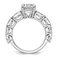 14K White Gold 3.75 Certified Lab Grown Diamond VS+ F+ Round Complete Engagement Ring view 2