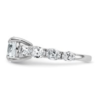 14K White Gold 3.75 Certified Lab Grown Diamond VS+ F+ Round Complete Engagement Ring view 3