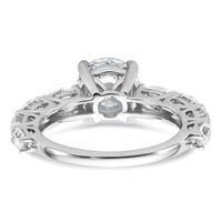 14K White Gold 3.75 Certified Lab Grown Diamond VS+ F+ Round Complete Engagement Ring view 5