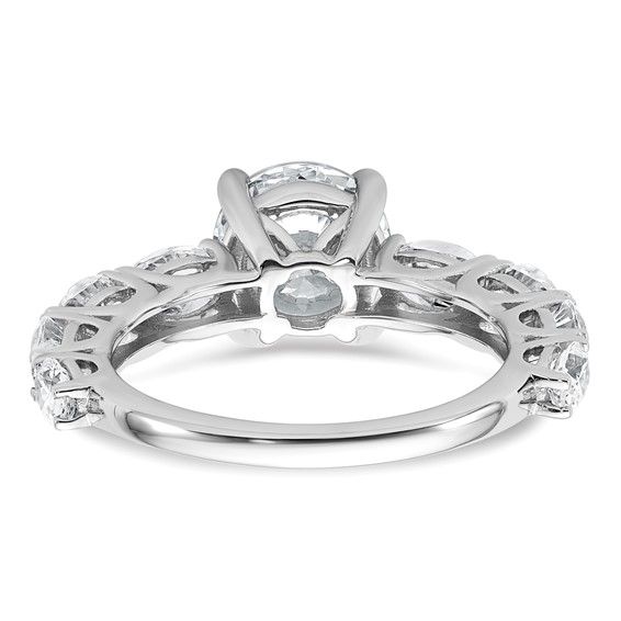 14k White Gold 3 3/4 Certified Lab Grown Diamond VS+ F+ Round Complete Engagement Ring