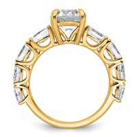 14K Yellow Gold 3.75 Certified Lab Grown Diamond VS+ F+ Round Complete Engagement Ring view 2