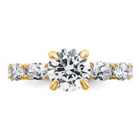 14K Yellow Gold 3.75 Certified Lab Grown Diamond VS+ F+ Round Complete Engagement Ring view 4