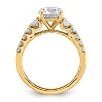14K Yellow Gold 2 Lab Grown Diamond VS+ F+ Round Complete Engagement Ring view 2