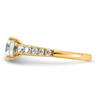 14K Yellow Gold 2 Lab Grown Diamond VS+ F+ Round Complete Engagement Ring view 3