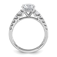 14K White Gold 2 Certified Lab Grown Diamond VS+ F+ Round Complete Engagement Ring view 2