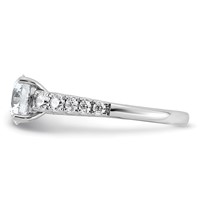 14K White Gold 2 Certified Lab Grown Diamond VS+ F+ Round Complete Engagement Ring view 3