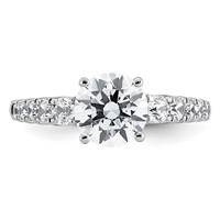 14K White Gold 2 Certified Lab Grown Diamond VS+ F+ Round Complete Engagement Ring view 4