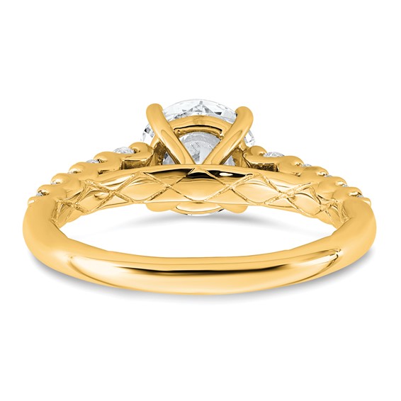 14k 2 Certified Lab Grown Diamond VS+ F+ Round Complete Engagement Ring