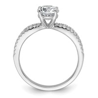 14K White Gold 1.25 Carat Lab Grown Diamond VS+ F+ Round Complete Engagement Ring view 2
