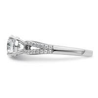 14K White Gold 1.25 Carat Lab Grown Diamond VS+ F+ Round Complete Engagement Ring view 3
