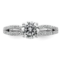 14K White Gold 1.25 Carat Lab Grown Diamond VS+ F+ Round Complete Engagement Ring view 4