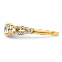 14K Yellow Gold 1.25 Carat Lab Grown Diamond VS+ F+ Round Complete Engagement Ring view 3