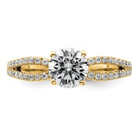 14K Yellow Gold 1.25 Carat Lab Grown Diamond VS+ F+ Round Complete Engagement Ring view 4