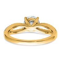 14K Yellow Gold 1.25 Carat Lab Grown Diamond VS+ F+ Round Complete Engagement Ring view 5