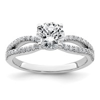 14K White Gold 1.25 Carat Certified Lab Grown Diamond VS+ F+ Round Complete Engagement Ring view 1