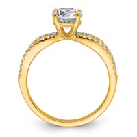 14K Yellow Gold 1.25 Carat Certified Lab Grown Diamond VS+ F+ Round Complete Engagement Ring view 2