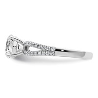 14K White Gold 1.50 Carat Lab Grown Diamond VS+ F+ Round Complete Engagement Ring view 3