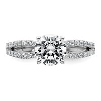 14K White Gold 1.50 Carat Lab Grown Diamond VS+ F+ Round Complete Engagement Ring view 4