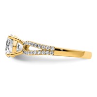 14K Yellow Gold 1.50 Carat Lab Grown Diamond VS+ F+ Round Complete Engagement Ring view 3