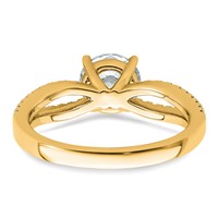 14K Yellow Gold 1.50 Carat Lab Grown Diamond VS+ F+ Round Complete Engagement Ring view 5