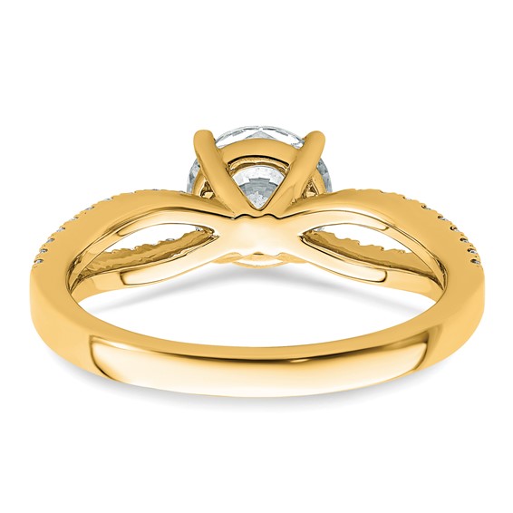 14k 1 1/2 carat Lab Grown Diamond VS+ F+ Round Complete Engagement Ring