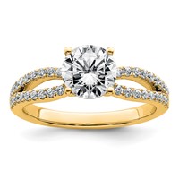 14K Yellow Gold 1.50 Carat Lab Grown Diamond VS+ F+ Round Complete Engagement Ring view 1