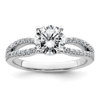 14K White Gold 1.50 Carat Certified Lab Grown Diamond VS+ F+ Round Complete Engagement Ring view 1