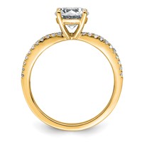 14K Yellow Gold 1.50 Carat Certified Lab Grown Diamond VS+ F+ Round Complete Engagement Ring view 2