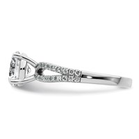 14K White Gold 1.75 Carat Lab Grown Diamond VS+ F+ Round Complete Engagement Ring view 3