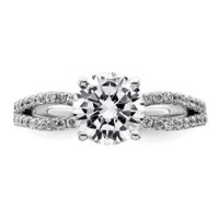 14K White Gold 1.75 Carat Lab Grown Diamond VS+ F+ Round Complete Engagement Ring view 4