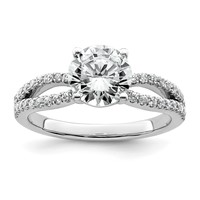 14K White Gold 1.75 Carat Lab Grown Diamond VS+ F+ Round Complete Engagement Ring view 1