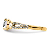 14K Yellow Gold 1.75 Carat Lab Grown Diamond VS+ F+ Round Complete Engagement Ring view 3