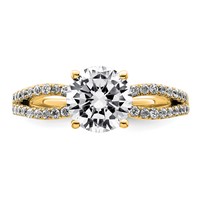 14K Yellow Gold 1.75 Carat Lab Grown Diamond VS+ F+ Round Complete Engagement Ring view 4