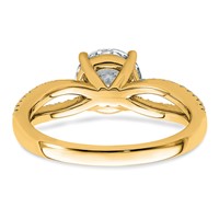 14K Yellow Gold 1.75 Carat Lab Grown Diamond VS+ F+ Round Complete Engagement Ring view 5