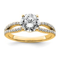 14K Yellow Gold 1.75 Carat Lab Grown Diamond VS+ F+ Round Complete Engagement Ring view 1