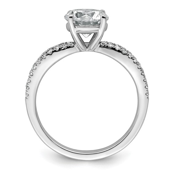 14k White Gold 1 3/4 carat Certified Lab Grown Diamond VS+ F+ Round Complete Engagement Ring