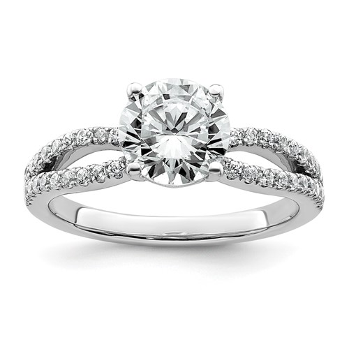 14K White Gold 1.75 Carat Certified Lab Grown Diamond VS+ F+ Round Complete Engagement Ring
