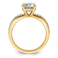 14K Yellow Gold 1.75 Carat Certified Lab Grown Diamond VS+ F+ Round Complete Engagement Ring view 2