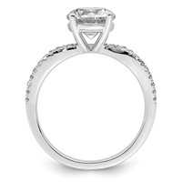 14K White Gold 2 Carat Lab Grown Diamond VS+ F+ Round Complete Engagement Ring view 2