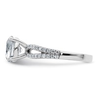 14K White Gold 2 Carat Lab Grown Diamond VS+ F+ Round Complete Engagement Ring view 3
