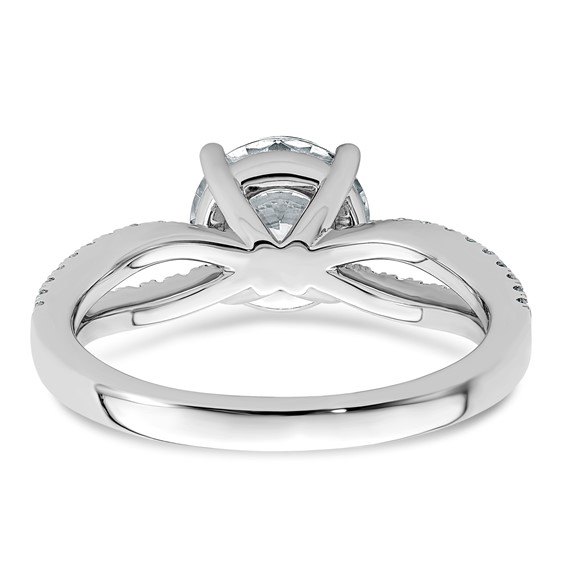 14k White Gold 2 carat Lab Grown Diamond VS+ F+ Round Complete Engagement Ring